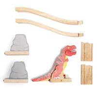 Bigjigs houten rails barstende brug t-rex dino, 7dlg. - thumbnail