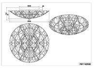 Trio Leuchten Plafondlamp Lovis Ø 40 cm Rotan zwart beige - thumbnail