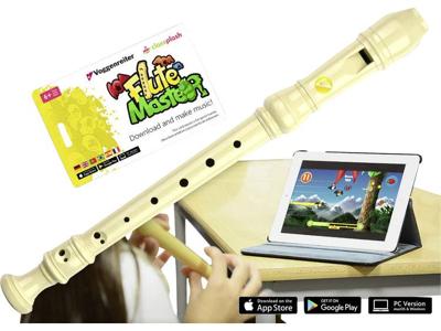 Voggenreiter 1141 Flute Master (app) met kunststof blokfluit Duitse boring