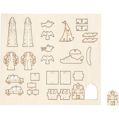 Creativ Company Diy houten figuren, elke dag, l: 15,5 cm, b: 17 cm, dikte 3 mm, 1 doos