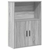 Boekenkast 60x24x85 cm bewerkt hout grijs sonoma eikenkleurig - thumbnail
