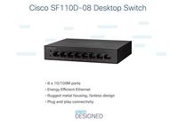 Cisco SF110D-08 10/100 Desktopschakelaar met 8 poorten (SF110D-08-EU) - thumbnail