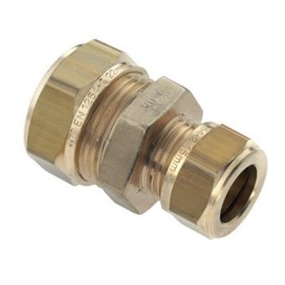 Bonfix knelkoppeling - Rechte verloopkoppeling - 12mm x 10mm - Messing