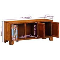 Schoenenbank Multikleur 100 x 35 x 45 cm Massief acaciahout - thumbnail