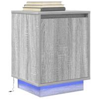 Nachtkastjes met led-verlichting 2 st 38x34x50 cm grijs sonoma - thumbnail