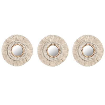Set spiegels Home ESPRIT Wit Boho 20 x 1 x 20 cm (3 Onderdelen) Set spiegels Home ESPRIT Wit Boho 20 x 1 x 20 cm (3 Onderdelen)