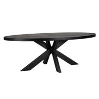 Richmond Ovale Eettafel 'Watson' 235 x 110cm, kleur Zwart - thumbnail