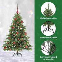 Kunstkerstboom met 150 LED met standaard Groen 150 cm PE en PVC - thumbnail
