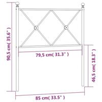 Hoofdbord 80 cm metaal wit - thumbnail