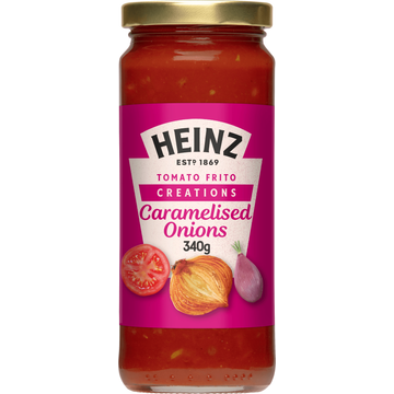 Heinz Tomato Frito® Creations met gekarameliseerde uien & sjalotten bij Jumbo Heinz Tomato Frito® Creations met gekarameliseerde uien & sjalotten bij Jumbo