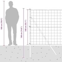 VidaXL Hek met paal grijs 1,4 x 10 m staal en pvc - thumbnail