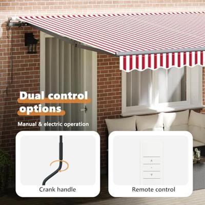 VidaXL Inklapbaar zonnescherm rood en wit 400 × 300 cm