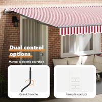 VidaXL Inklapbaar zonnescherm rood en wit 400 × 300 cm - thumbnail