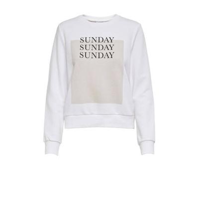 ONLY trui ONLWEEKDAY met printopdruk wit/beige ONLY trui ONLWEEKDAY met printopdruk wit/beige