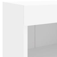 4-delige tv-wandmeubelset met LED-verlichting wit - thumbnail