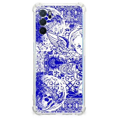 Extreme Case OPPO A16 | A16s | A54s Angel Skull Blauw Extreme Case OPPO A16 | A16s | A54s Angel Skull Blauw