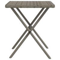 Ligbedden 2 st met tafel poly rattan grijs - thumbnail