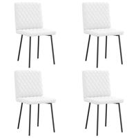 Eetkamerstoelen 4 st kunstleer wit - thumbnail