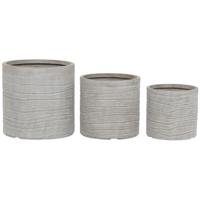 Plantenbakkenset Home ESPRIT Beige Glasvezel Magnesium 44,5 x 44,5 x 44 cm (3 Stuks) - thumbnail