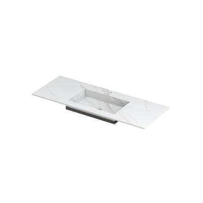 INK Post Wastafel Keramische Slab Envelop Bak Midden met 1 Kraangat - 1200x450x10 mm - Calacatta Mat