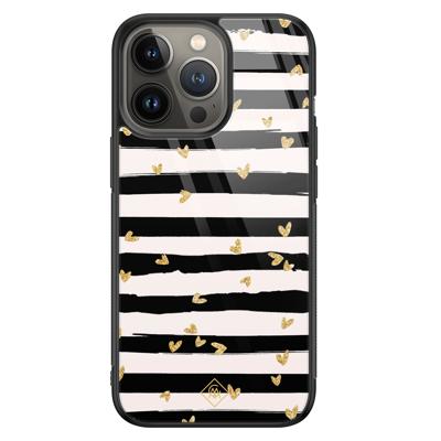 iPhone 13 Pro glazen hardcase - Hart streepjes