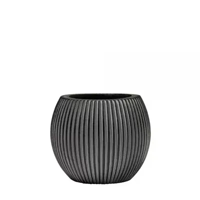 Capi Bloempot Vaas Bol Groove Zwart Ø13cm