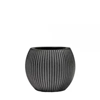 Capi Bloempot Vaas Bol Groove Zwart Ø13cm - thumbnail