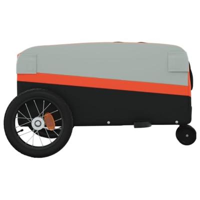 Fietstrailer 30 kg ijzer zwart en oranje - thumbnail
