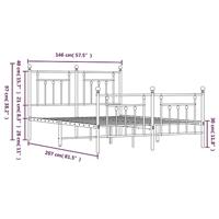 Bedframe met hoofd- en voeteneinde metaal wit 140x200 cm - thumbnail