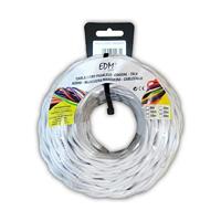 EDM 11887 parallelle kabel van gevlochten textiel, wit, 2 x 2,5 mm x 5 m - thumbnail