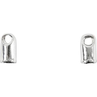 Creativ Company Eindkap, d 3,2 mm, verzilverd, 10 stuk/ 1 doos