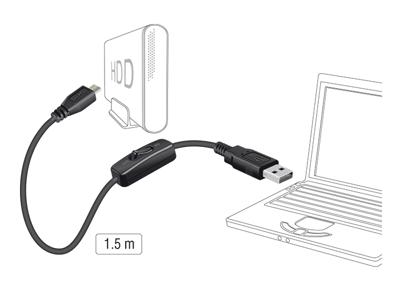 Delock USB-kabel USB 2.0 USB-A stekker, USB-micro-B stekker 1.50 m Zwart Incl. aan/uitschakelaar 84803 Delock USB-kabel USB 2.0 USB-A stekker, USB-micro-B stekker 1.50 m Zwart Incl. aan/uitschakelaar 84803