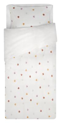 HEMA Peuterdekbedovertrek 120x150cm zacht katoen gekleurde stippen (wit)