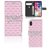 Apple iPhone Xs Max Portemonnee Hoesje Flowers Pink DTMP - thumbnail