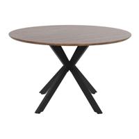 Eettafel Home ESPRIT Bruin Zwart Ijzer Hout MDF 120 x 120 x 75 cm - thumbnail