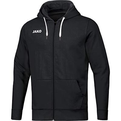 JAKO 6865K Jas Met Kap Base Kids - Zwart - 140