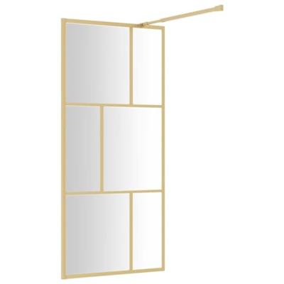 VidaXL Inloopdouchewand transparant 80x195 cm esg-glas goudkleurig - thumbnail