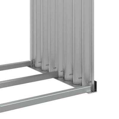 VidaXL Haardhoutopslag 120x45x140 cm gegalvaniseerd staal lichtgrijs