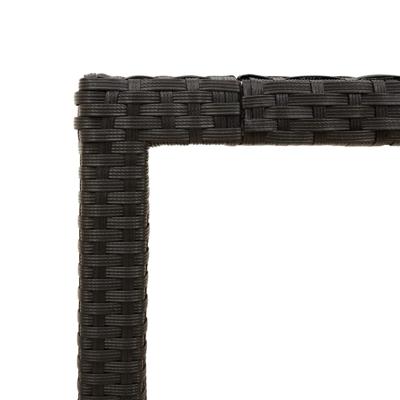 Tuintafel met glazen blad 90x90x75 cm poly rattan - thumbnail