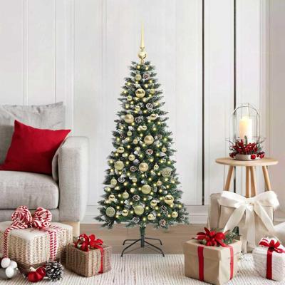 Kunstkerstboom met 150 LED Groen 120 cm PVC en Plastic en Staal