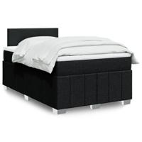Boxspring met matras stof zwart 120x190 cm - thumbnail