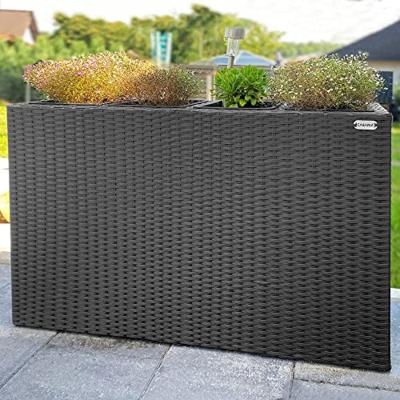 Polyrattan Bloembak 4 delig - Zwart - 95 x 27 x 60 cm Polyrattan Bloembak 4 delig - Zwart - 95 x 27 x 60 cm