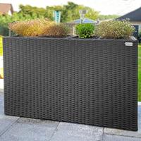 Polyrattan Bloembak 4 delig - Zwart - 95 x 27 x 60 cm - thumbnail