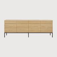Ethnicraft Dressoir 'Ligna' Geolied Eikenhout, 220cm - thumbnail