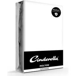 Cinderella Topdek hoeslaken tot 15cm standaard stretch molton 160x200/210 (01)white
