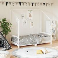 Kinderbedframe 80x160 cm massief grenenhout wit - thumbnail