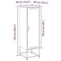 Hoge kast 36x39x123 cm staal roze - thumbnail