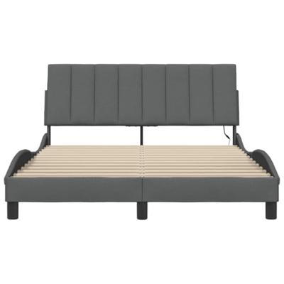Bedframe zonder matras "Hanko" stof donkergrijs 140x190 cm