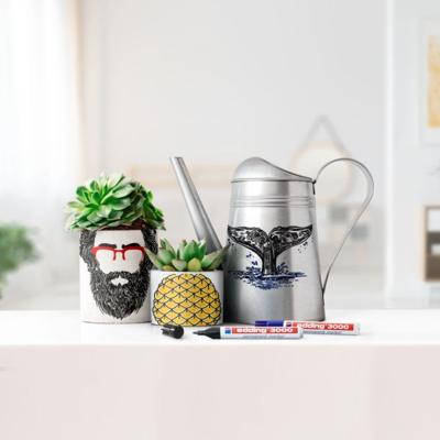 Edding 3000 4-3000-5 Permanent marker Zwart, Blauw, Rood, Groen, Geel Watervast: Ja