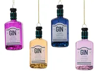 Decoris Kersthanger glazen fles gin 4.6x3.2x11cm - 1 stuk - thumbnail